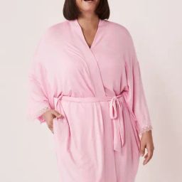 La Vie En Rose Pink V Neck Robe-image-37