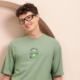 Mast & Harbour Men Graphic Printed Pure Cotton Drop-Shoulder Sleeves T-shirt-image-41