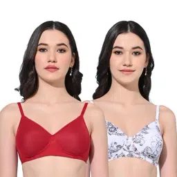 FIMS Red & White Printed Bras - Pack Of 2-image-68