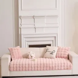 HomeCloud Pink Checked Other 1 Piece Sofa Cover-34