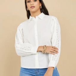 Styli Broderie Long Sleeve Regular Fit Shirt-image-32