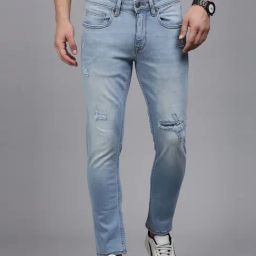 Louis Philippe Jeans Blue Regular Fit Distressed Jeans-picture-31
