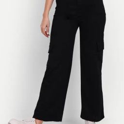 Broadstar Black Relaxed Fit High Rise Cargo Pants-29