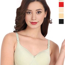 Liigne Women Pack of 5 Solid Full Coverage Lightly Padded Non-Wired Everyday Bra-picture-57