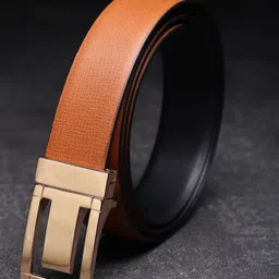 WINSOME DEAL Men Push Pin Closure Textured Formal Belt-image-99