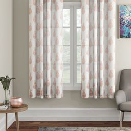 Soumya Rust & Off-White Single Sheer Window Curtain-45