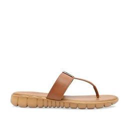 Rocia by Regal Women's Tan T-Strap Sandals-image-18