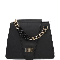 HauteSauce Black Textured Small Handbag-image-41