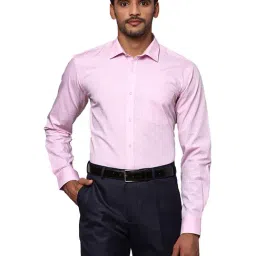 Park Avenue Pink Slim Fit Self Design Shirt-picture-1