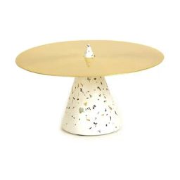 Home4U Adelle Gold & White Iron Cupcake Stand-25