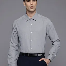 Burton Men Slim Fit Micro Checks Opaque Checked Formal Shirt-image-6