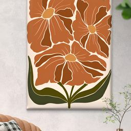 Livin'luxe Brown & Green Framed Terracotta Floral Canvas Wall Art-picture-28
