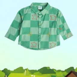 MINIKLUB Kids Green Checks Full Sleeves Shirt-image-63