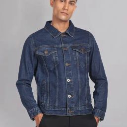AD by Arvind Navy Slim Fit Denim Jacket-picture-10