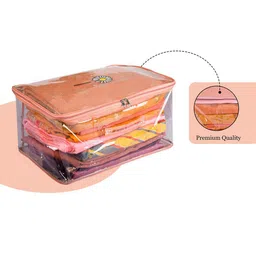 Kuber Industries Peach-Coloured Set of 2 Regular Multi-Utility Organisers image 5