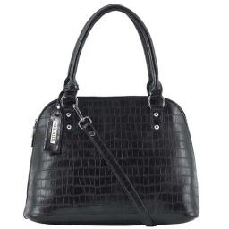 Toteteca Black Textured Medium Handbag-image-7