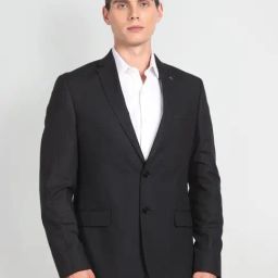 Arrow Black Regular Fit Self Pattern Blazer-image-42