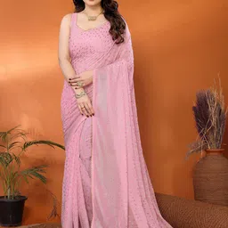 AMRUTKALA SAREES Embellished Designer Block Print Saree-33
