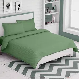 Doristyle Green 250 GSM Checked Microfiber Double Bed Comforter-picture-6