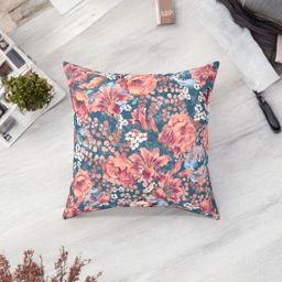 LUSHLYF Blue & Pink Floral Velvet Square Cushion Covers-image-15