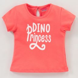 Babyhug 100% Cotton Half Sleeves Tee with Graphics - Orange-image-82