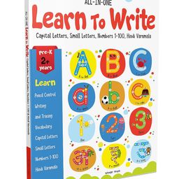All in one - Learn to write: Capital Small letters Numbers 1-100 Hindi Varnmala - English & Hindi-26