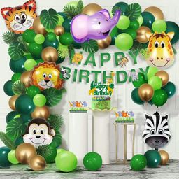 Bubble Trouble Jungle Theme Birthday Decoration - Pack of 85-image-59