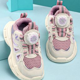 KIDLINGSS Mesh Detailed Swivel Buckle Closure Shoes - Purple-image-82