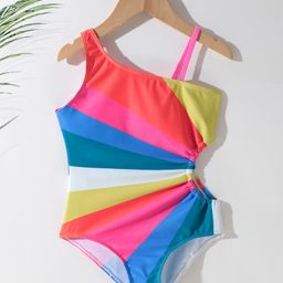 Pine Kids Sleeveless Striped  V Cut Swimsuit - Multicolor-image-42
