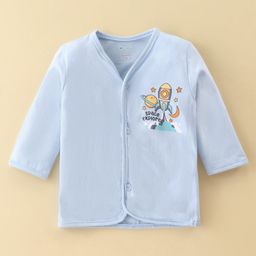 OHMS Single JerseyFull Sleeves Vest Space Print - Blue-image-95