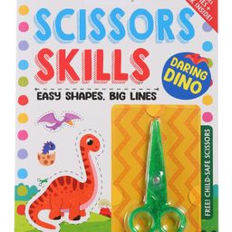 Daring Dino Scissors Skills Activity Book with Child Safe Scissors & Interactive Fun Puzzles - English-10