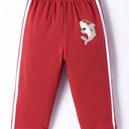 Tango Interlock Knit Full Length Track Pant with Dolphin Print - Red-image-16