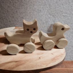 neemtoys Pack of 2 Cute Wheel Toys - Cat & Duck Toys-19