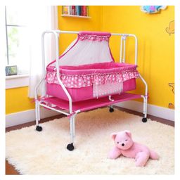 Kiddery Ares Cradle for Baby With Mosquito Protection Net - Pink-27