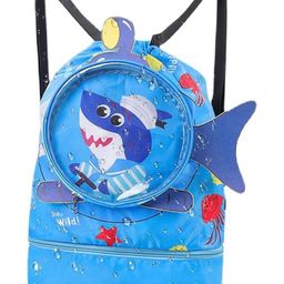New Pinch Children's swimming bag dry and wet separation waterproof storage bag children's sports portable cute cartoon beach backpack (BLUE ) design main vary-30