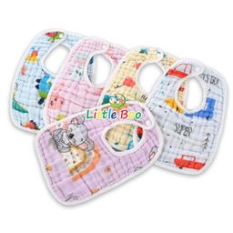 Little Boo Muslin Pure Cotton Printed 6 Layer Baby Feeding Bibs Pack of 5- ( Multicolor Colour & Print May Vary)-13