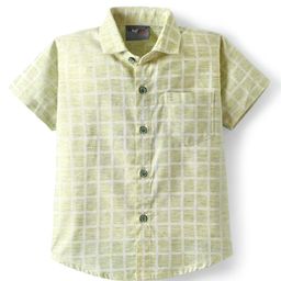 Dapper Dudes Half Sleeves Checked Shirt - Pista-picture-20