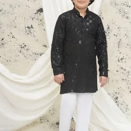 Aj DEZInES Boys Ethnic Motifs Embroidered Regular Sequinned Kurta with Pyjamas-40