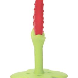 Enorme Strawberry Fruit Shape Silicone Teether with Round Shape BPA Free Silicone Bell Teether Ring for Infants - Multicolour image 4