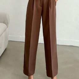 BROADSTAR Women Smart High-Rise Easy Wash Pleated Trousers-image-90