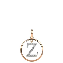 VALANOVA 14K Rose Gold Plated 0.29 Ct Lab Grown Diamond Alphabet Z Pendant-image-98