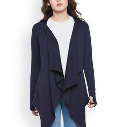 Hypernation Women Navy Blue Shrug-46