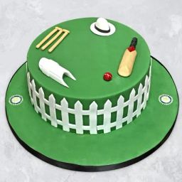 90 Not Out Cricket Field Birthday Fondant Cake (1 Kg)-25