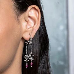 Shaya 92.5 Sterling Silver Nagade Sang Dhol Baaje Earrings for Women-image-4