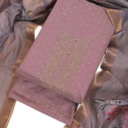 TAVAS EmbroideredChanderi Silk Unstitched Dress Material-picture-57