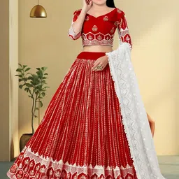 F Plus Fashion Maroon Net Lehenga Choli-picture-39