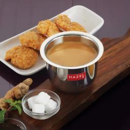 HAZEL Silver Stainless Steel Mini Traditional Design Serving Patra Pela - Set of 2 (200ml)-37