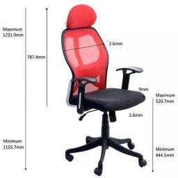 Regent Matrix Net & Metal High Back Black & Red Mesh Chair image 5