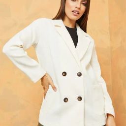 Styli Regular Length Double Breasted Regular Fit Wool Like Blazer-picture-16