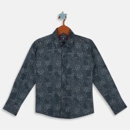 Monte Carlo Kids Blue Printed Full Sleeves Shirt-image-62